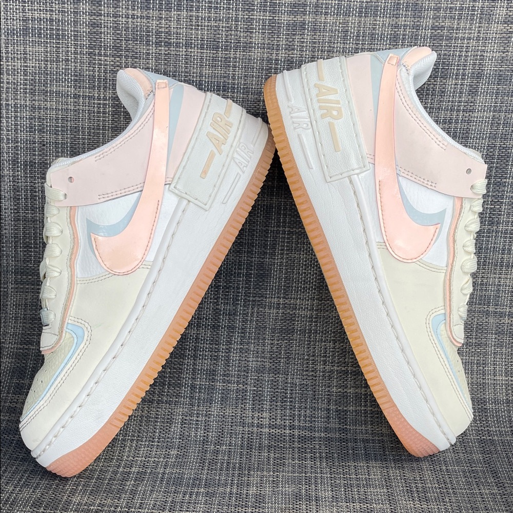 Nike Women's Air Force 1 Shadow 'Coconut Milk Crimson Tint' Lift Sneakers sz 8 - Picture 9 of 12